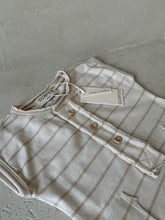 Load image into Gallery viewer, Guapoo - Cozy Summer Romper | Mocha Stripes
