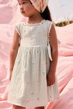 將圖片載入圖庫檢視器 Louise Misha - 薄紗雙蝴蝶結小洋裝 (Almond Floral) 3Y+
