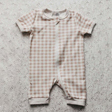 Load image into Gallery viewer, Gingham Summer Zip Up Jumpsuit
