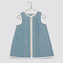 Load image into Gallery viewer, Little Cotton Clothes - Velvet Hannah Dress in Eggshell (2Y-7Y)
