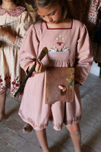 Load image into Gallery viewer, Bonjour Diary - Embroidered Dress Nude Check 2Y-8Y
