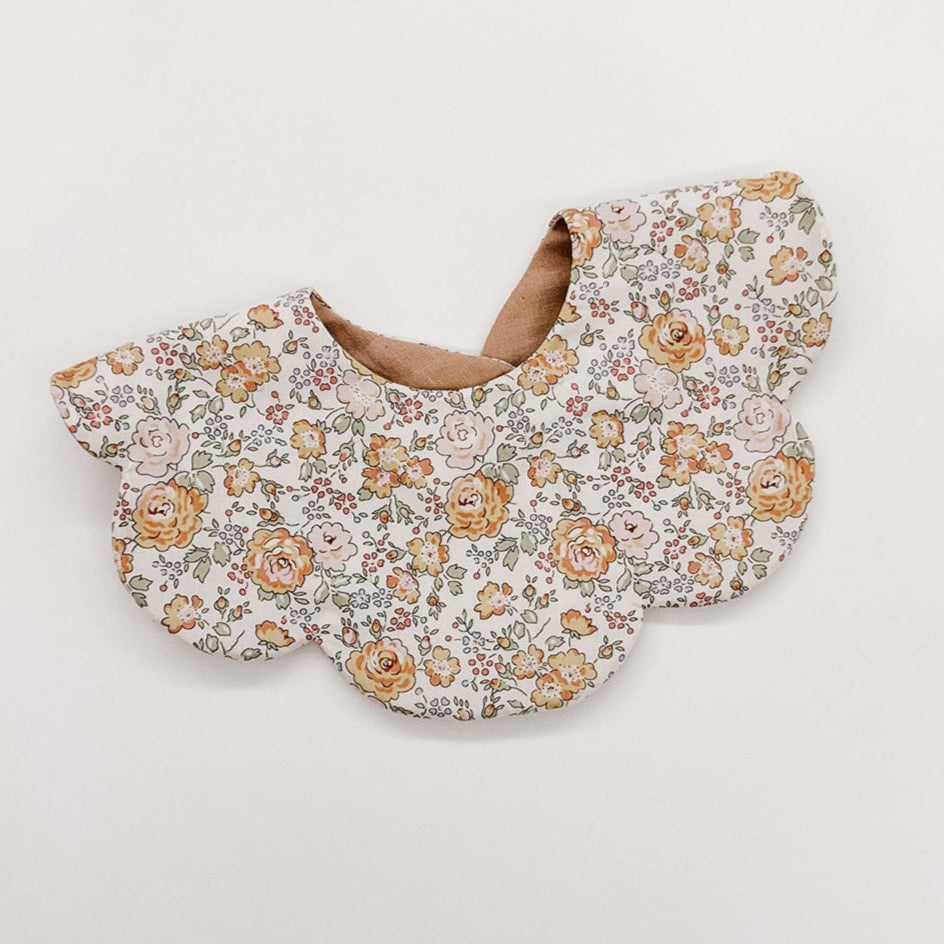 日本 Hibi - Liberty Pattern Bib (Orange Flowers)