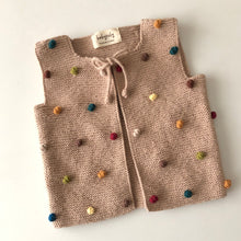 Load image into Gallery viewer, [預購] Babytoly - Popcorn Vest (Ecru 底 + Rainbow 球球)
