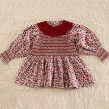Load image into Gallery viewer, Bonjour Diary - Handsmock Blouse with Crochet Collar (Flowers Field Print) 2Y-8Y
