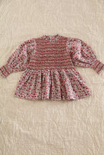 Load image into Gallery viewer, Bonjour Diary - Handsmock Blouse with Crochet Collar (Flowers Field Print) 2Y-8Y
