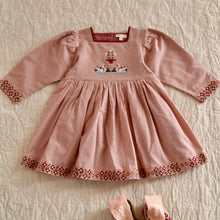 Load image into Gallery viewer, Bonjour Diary - Embroidered Dress Nude Check 2Y-8Y
