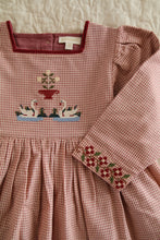 Load image into Gallery viewer, Bonjour Diary - Embroidered Dress Nude Check 2Y-8Y
