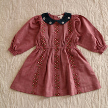 Load image into Gallery viewer, Bonjour Diary - Embroidered Dress Red Chambray 2Y-8Y
