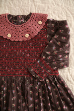 Load image into Gallery viewer, Bonjour Diary - Handsmock Dress with Crochet Collar Little bouquet print 2Y-8Y
