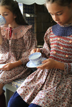 Load image into Gallery viewer, Bonjour Diary - Handsmock Blouse with Crochet Collar (Blue Flowers Field Print) 2Y-8Y

