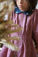 Load image into Gallery viewer, Bonjour Diary - Embroidered Dress Red Chambray 2Y-8Y
