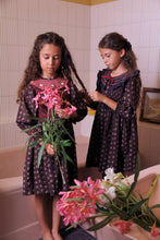 Load image into Gallery viewer, Bonjour Diary - Handsmock Dress with Crochet Collar Little bouquet print 2Y-8Y
