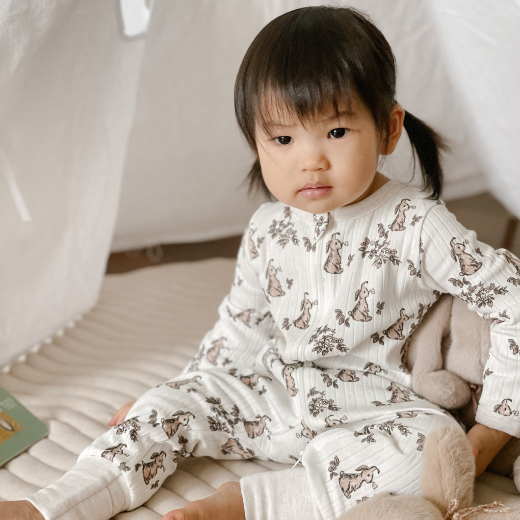 Pointelle Zip Suit - Bunny (Limited Edition) 6-12M