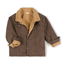 將圖片載入圖庫檢視器 Plaid jacket with brown checkered pattern on a white background
