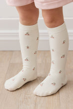 Load image into Gallery viewer, Jamie Kay - Evelyn Sock - Cherry Love Egret 1-2Y
