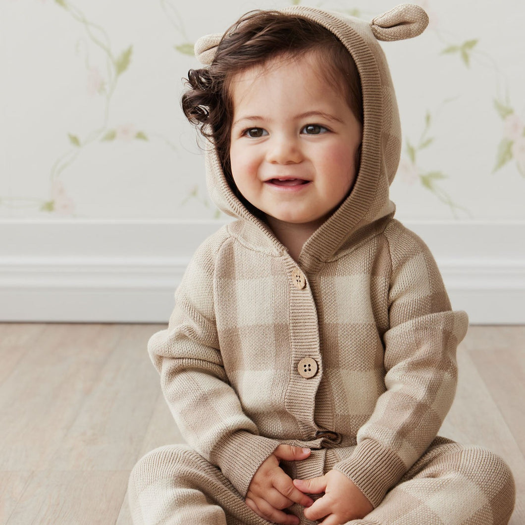Jamie Kay - Check Bear Knitted Onepiece - Check Jacquard