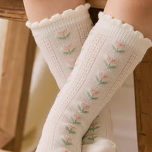 Load image into Gallery viewer, Jamie Kay - Ines Knee High Sock - Ines Floral Egret 1-2Y
