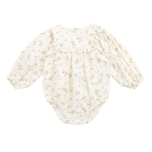將圖片載入圖庫檢視器 White baby romper with floral pattern on a white background
