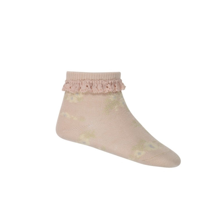 Jamie Kay - Jacquard Floral Sock (Petite Fleur Pillow) 3-12M