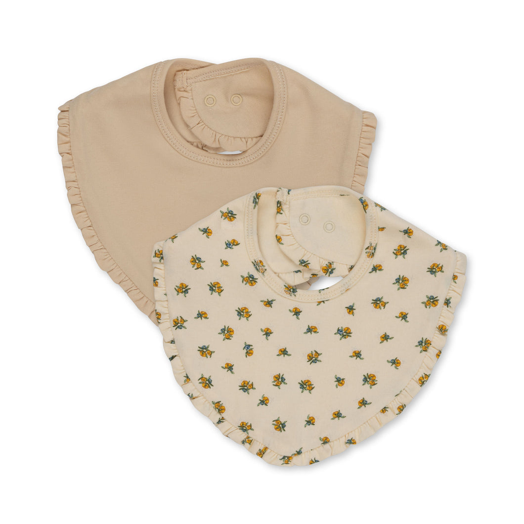 Konges Slojd - 2 Pack Frill Bib (Limone/Sand)