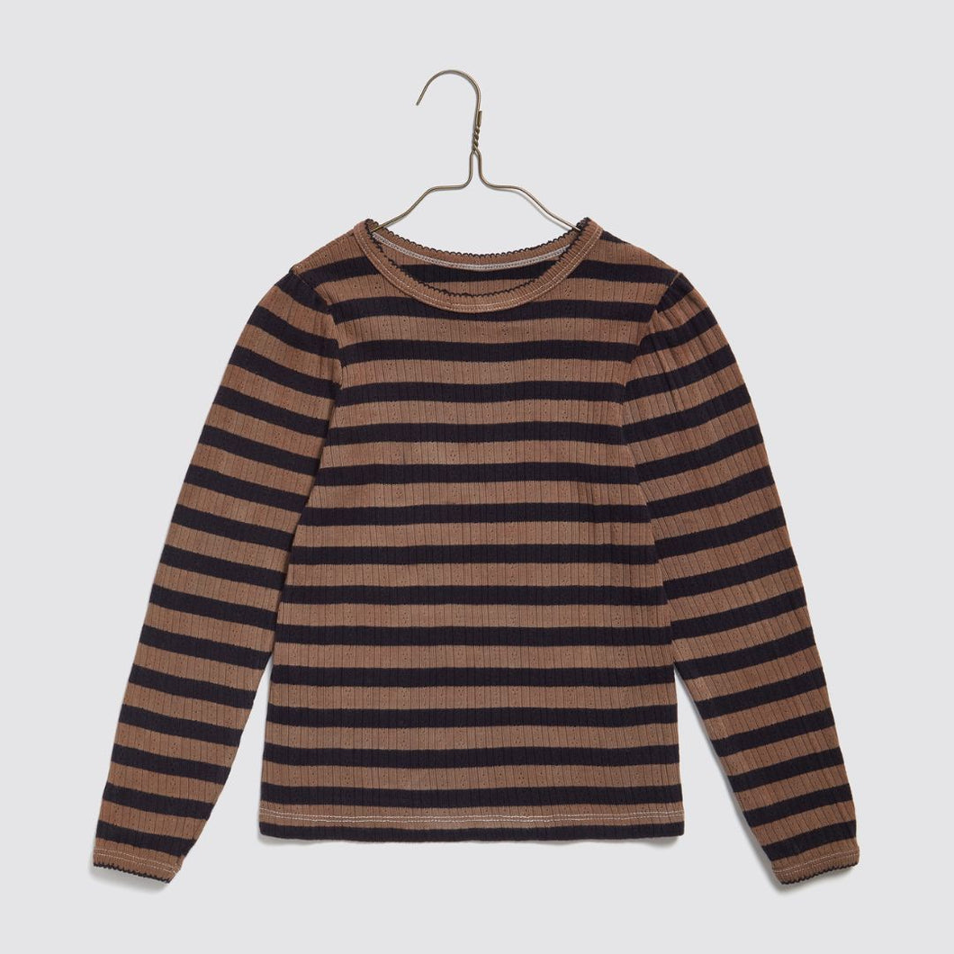 Little Cotton Clothes - Organic Pointelle T-shirt Nutmeg