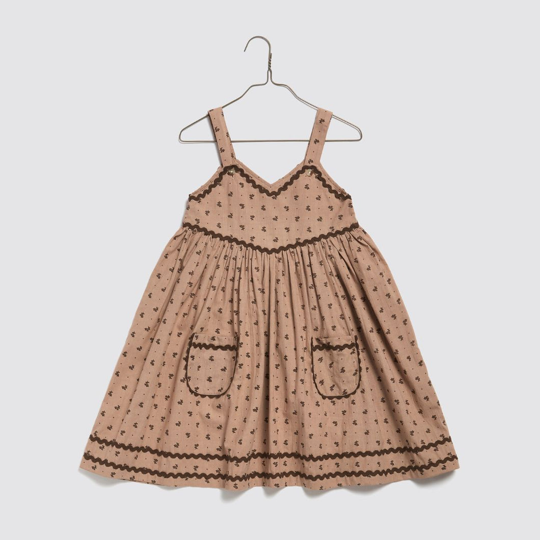 Little Cotton Clothes - Patty Pinafore in Rosehip Floral