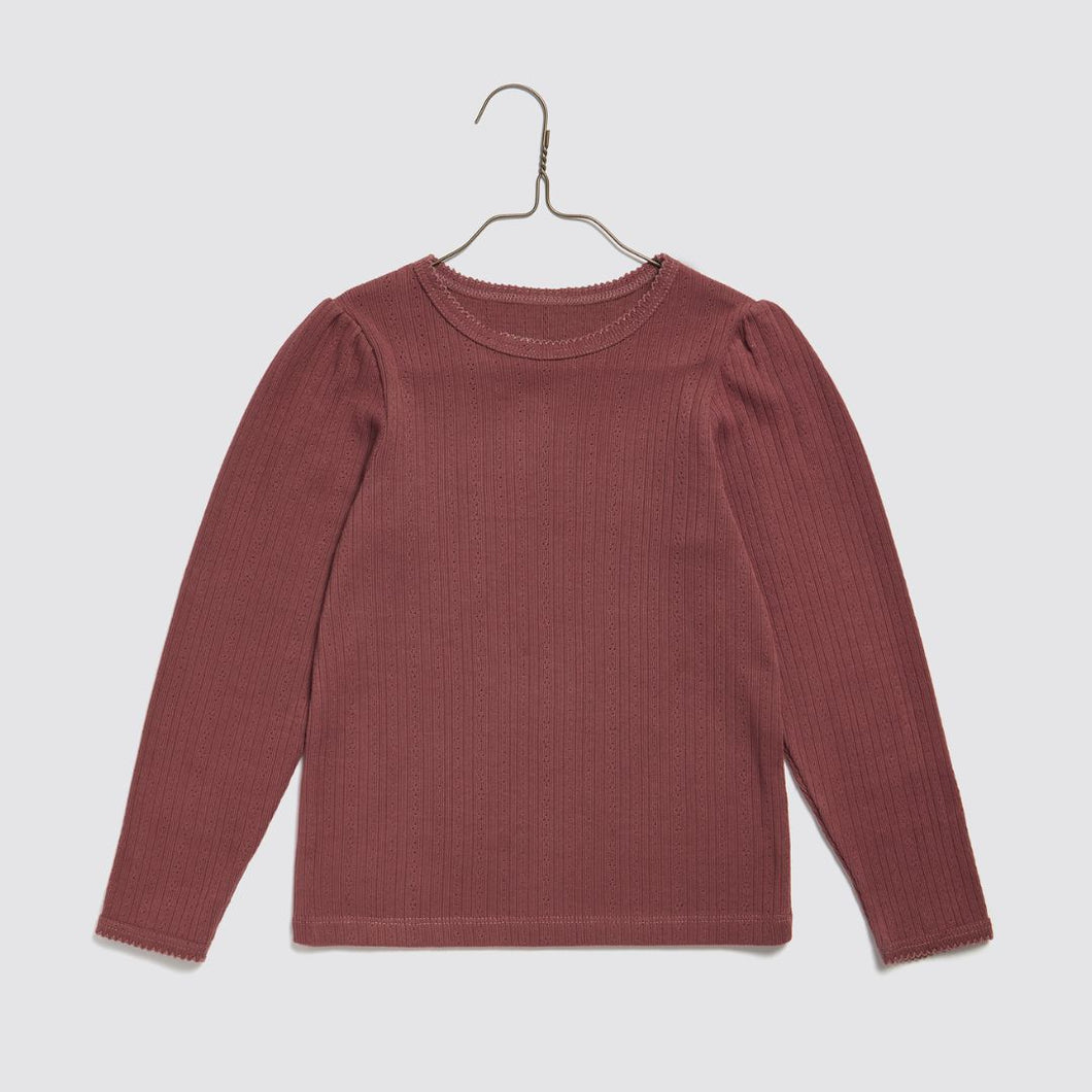 Little Cotton Clothes - Organic Pointelle T-shirt Redcurrent