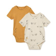 Load image into Gallery viewer, LIEWOOD - 2 Pack Short-Sleeve Bodysuit (Dog/Yellow)
