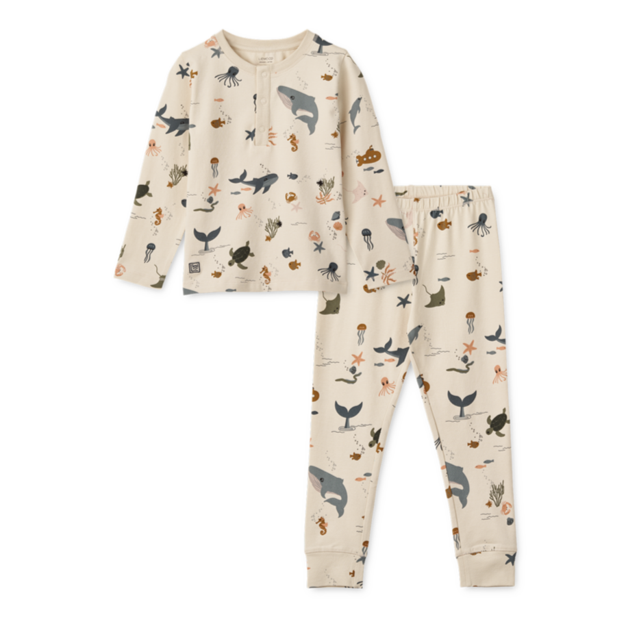 LIEWOOD - Wilhelm Printed Pyjamas Set (Sea Creature) 3Y