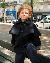 Load image into Gallery viewer, [預購] Maison Marelle - 可反穿披肩羊毛 Sherlock 風衣 (Blue Wool)
