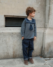 將圖片載入圖庫檢視器 [預購] Maison Marelle - Pants Lebon Blue Chevron / Blue Tartan
