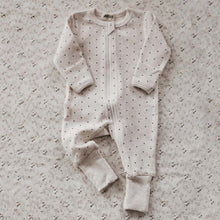 Load image into Gallery viewer, Oatmeal Dotty Zip Up Jumpsuit
