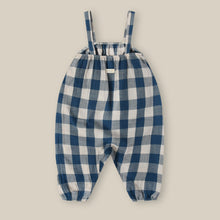 Load image into Gallery viewer, Organic Zoo - Pottery Blue Gingham Artisan Jumpsuit
