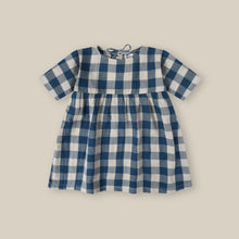 Load image into Gallery viewer, Organic Zoo - Pottery Blue Gingham Bella Dress
