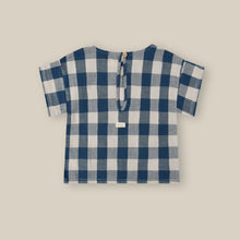 Load image into Gallery viewer, Organic Zoo - Pottery Blue Gingham Boxy T-shirt
