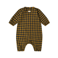 Load image into Gallery viewer, Organic Zoo - Blueberry Gingham Onesie 6-12M
