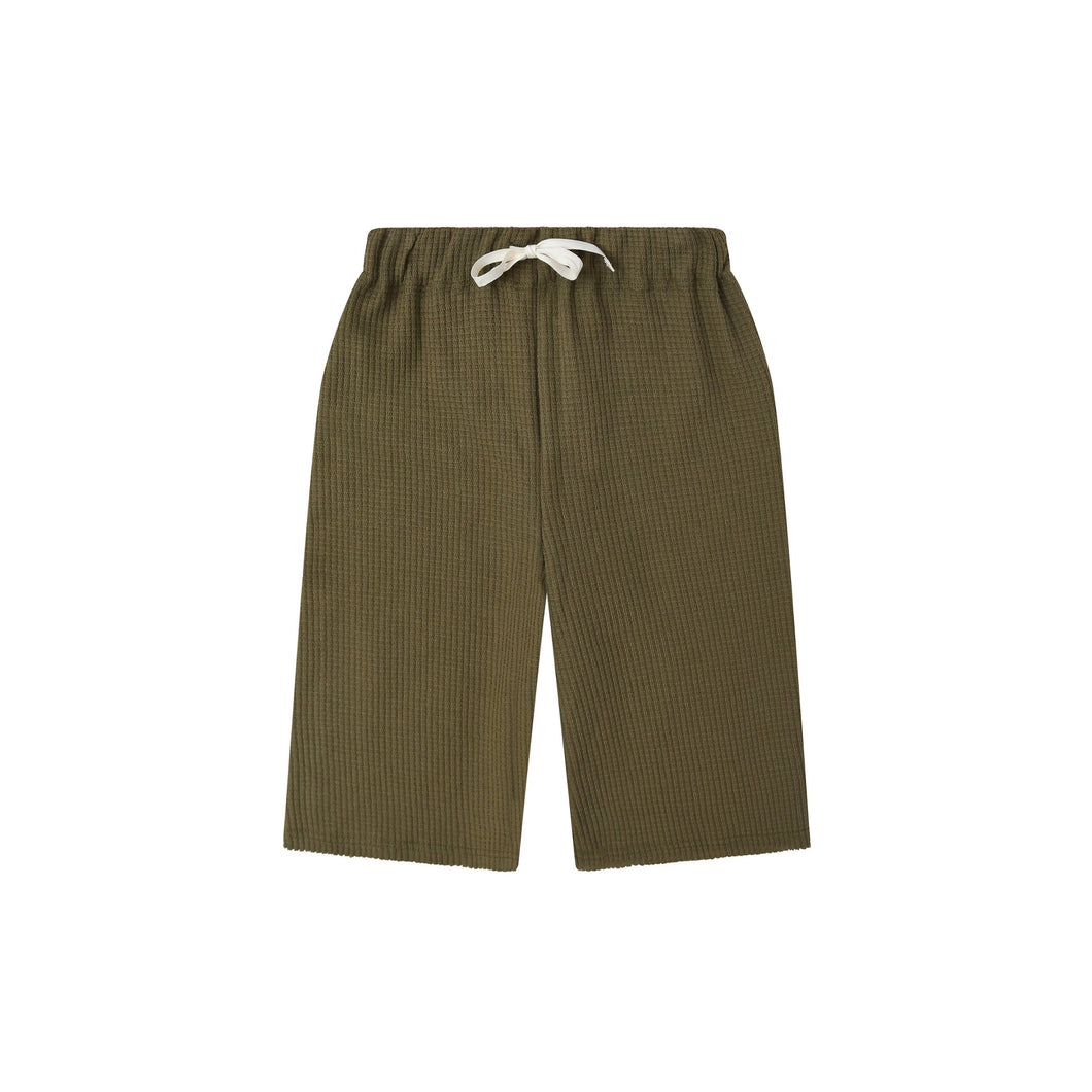 Organic Zoo - Olive Waffle Wide Leg Pants