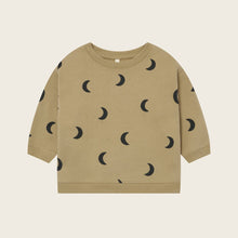 Load image into Gallery viewer, Beige sweatshirt with black moon pattern on a beige background
