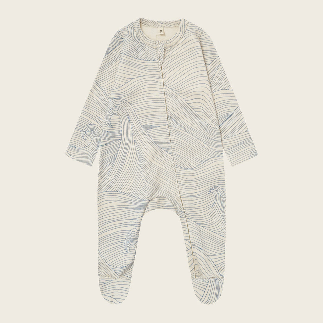 Organic Zoo - Seascape Zip Sleepsuit Undyed