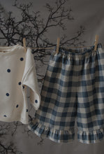 Load image into Gallery viewer, Organic Zoo - Fog Blue Frill Gingham Culottes
