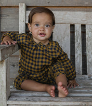 Load image into Gallery viewer, Organic Zoo - Blueberry Gingham Onesie 6-12M
