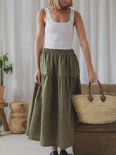 Load image into Gallery viewer, Organic Zoo - Adult Women&#39;s Olive Muslin Skirt
