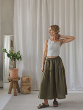 Load image into Gallery viewer, Organic Zoo - Adult Women&#39;s Olive Muslin Skirt
