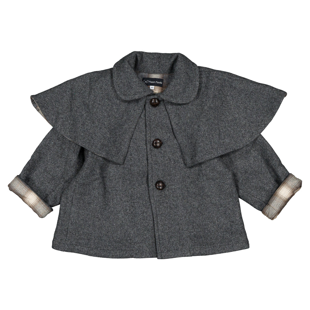 [預購] Maison Marelle - Coat AMOVIBLE Cape SHERLOCK - Gray