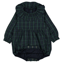 將圖片載入圖庫檢視器 [預購] Maison Marelle - 荷葉領包屁衣 DUPLEIX- Tartan Green &amp; Blue
