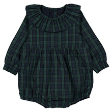 將圖片載入圖庫檢視器 [預購] Maison Marelle - 荷葉領包屁衣 DUPLEIX- Tartan Green &amp; Blue
