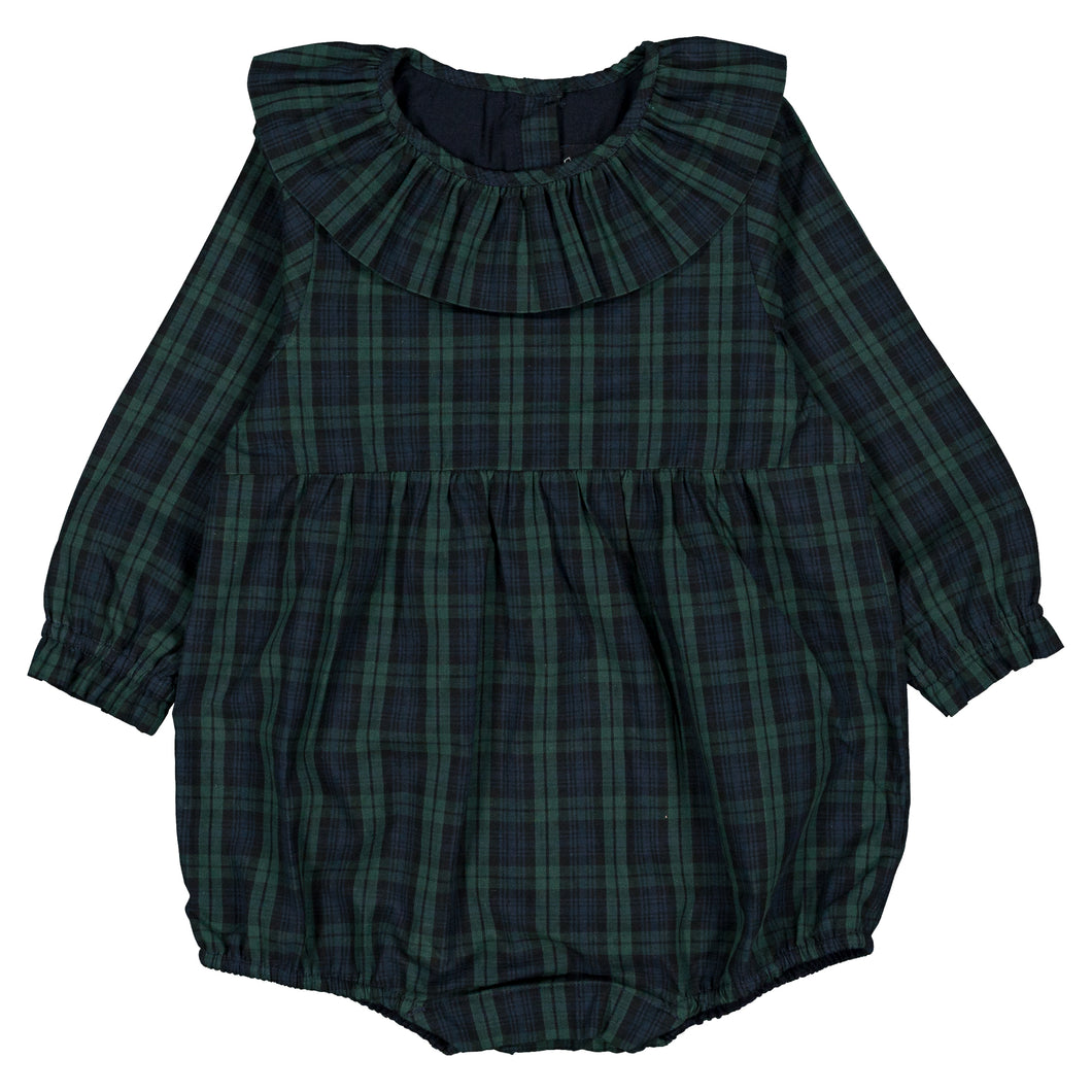 [預購] Maison Marelle - 荷葉領包屁衣 DUPLEIX- Tartan Green & Blue