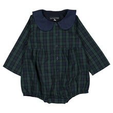 將圖片載入圖庫檢視器 [預購] Maison Marelle - 綁帶領包屁衣 BAC - Tartan Green &amp; Blue
