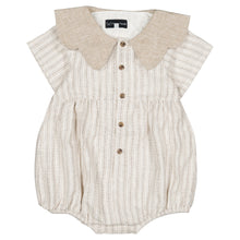 Load image into Gallery viewer, Maison Marelle - Romper NEUILLY- beige stripes 24M
