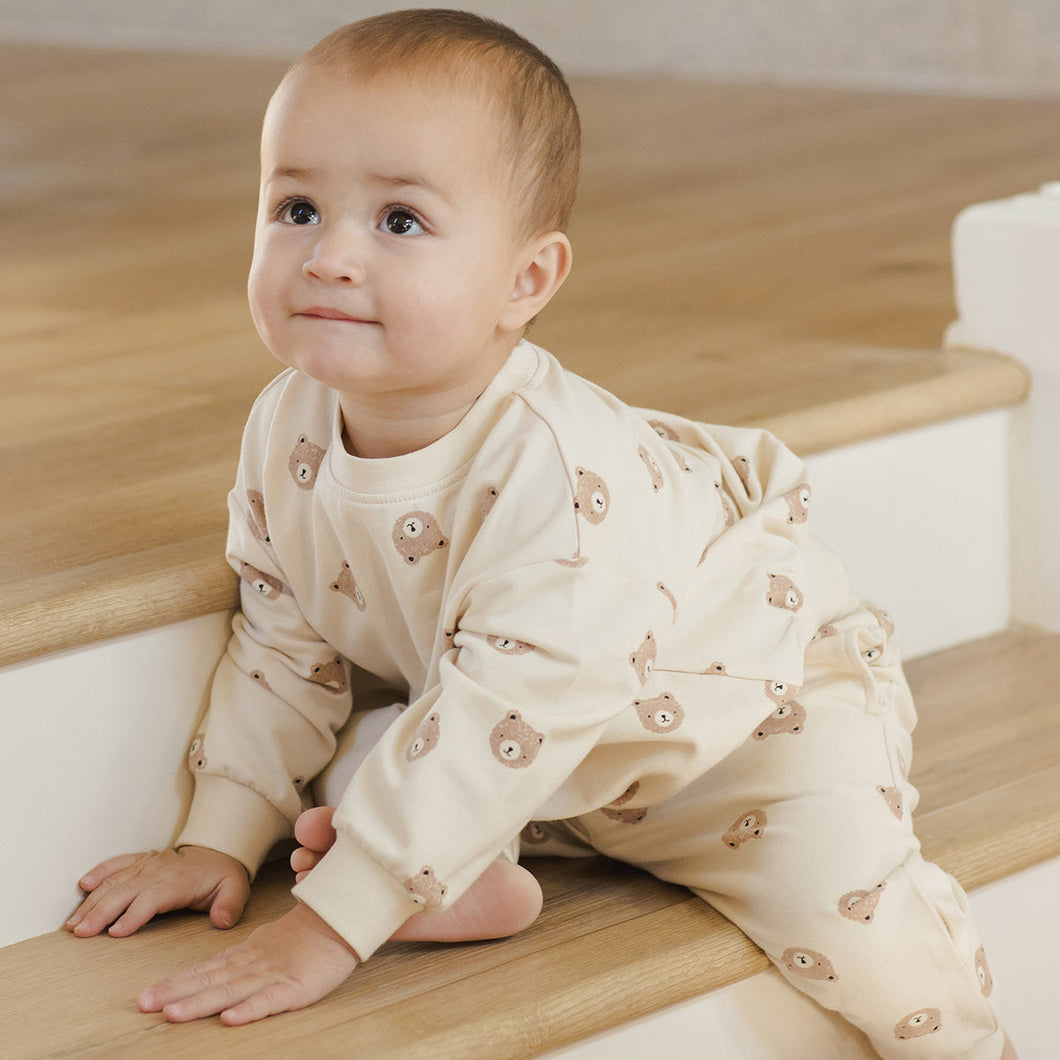 Quincy Mae - Relaxed Sweatshirt + Sweatpant  Set (Brown Bear)